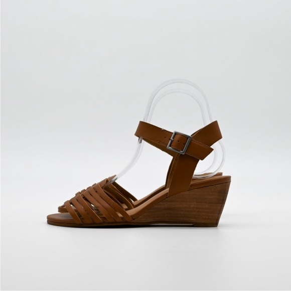 SUSINA Terra Wedge Sandal Cognac Quarter Strap - Picture 4 of 6
